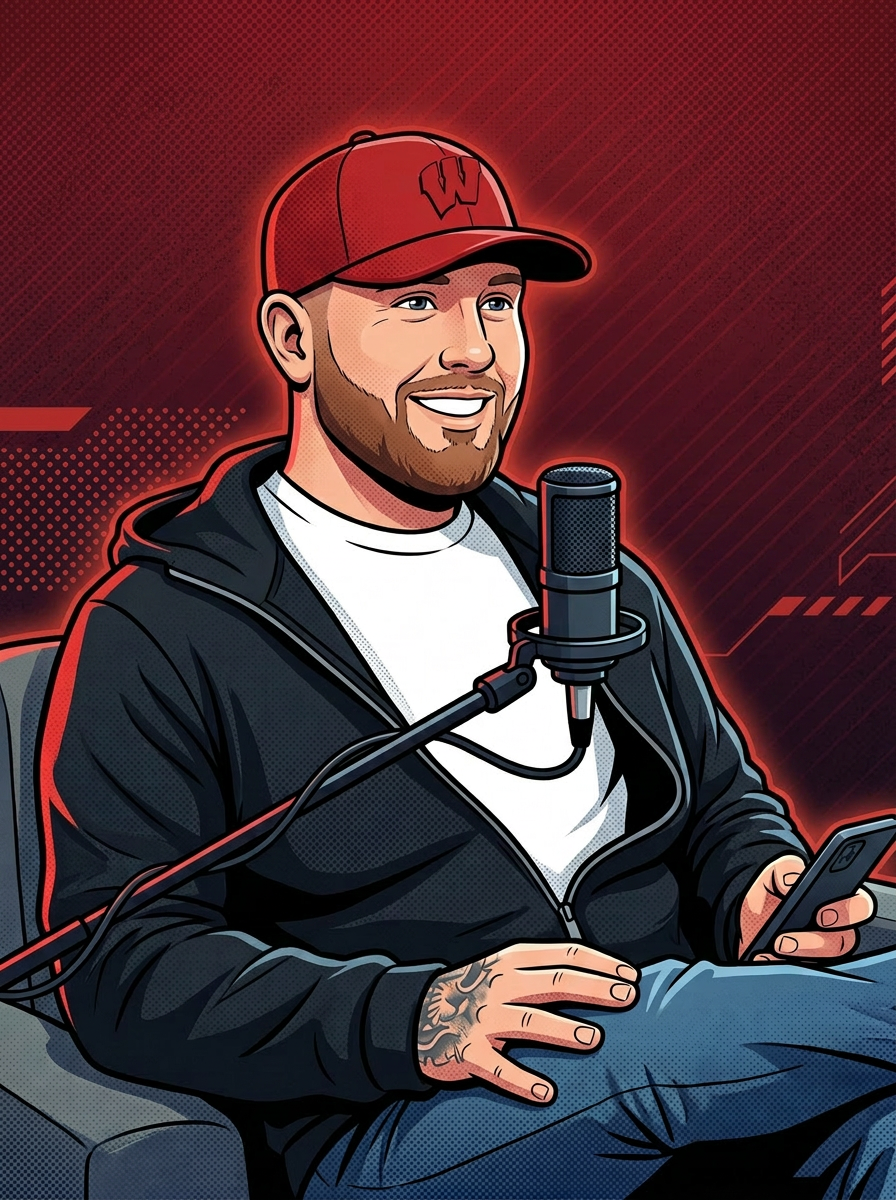Illustration of host Levi Van Pay recording the Freight Agent Insider Podcast